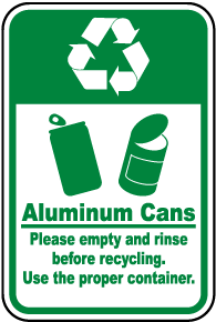 Aluminum Cans Recycle Sign