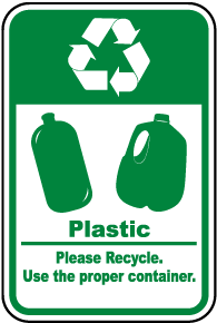 Plastic Recycle Sign