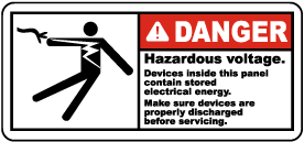 Hazardous Voltage Discharged Label