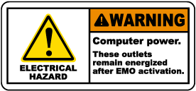 Computer Power EMO Activation Label