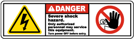 Severe Shock Hazard Label