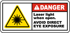 Danger Laser Light When Open Label