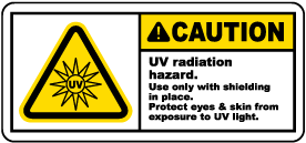 UV Radiation Hazard Protect Eyes Label