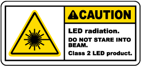 LED Radiation Class 2 LED Product Label