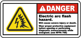 Danger Electric Arc Flash Hazard Label