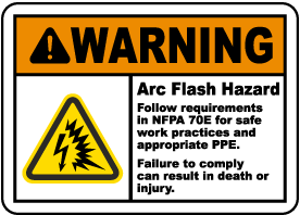 Warning Arc Flash Hazard Label