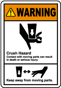 Moving Parts Crush Hazard Label