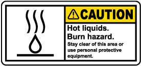 Caution Hot Liquids Label