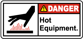 Danger Hot Equipment Label