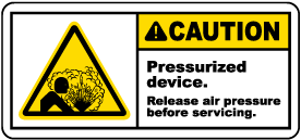Pressurized Device Release Air Label