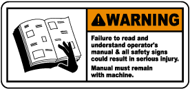 Manual Must Remain With Machine Label
