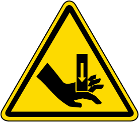 Hand Crush Warning Label