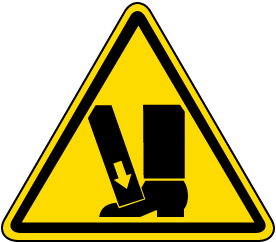 Foot Crush Warning Label