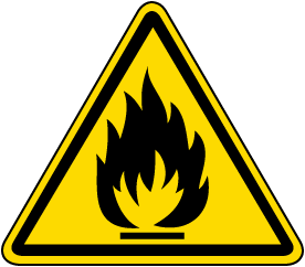 Flammable Material Warning Label