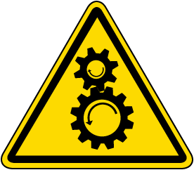 Rotating Gears Warning Label