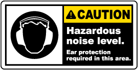 Caution Hazardous Noise Level Label
