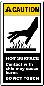 Caution Hot Surface Do Not Touch Label
