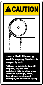 Ensure Belt Cleaning System Is Set Label