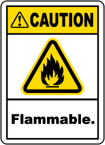 Caution Flammable Label