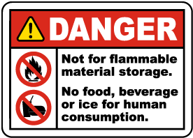 Not For Flammable Storage Label