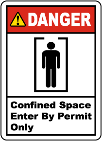 Confined Space Entry By Permit Only Label