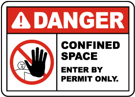 Danger Enter By Permit Only Label