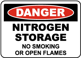 Nitrogen Storage No Smoking Label