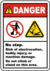 No Step Risk of Electrocution Label