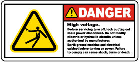 High Voltage Turn Off & Lock Out Label