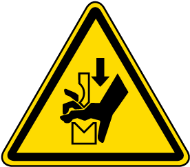 Pinch Point / Hand Crush Warning Label