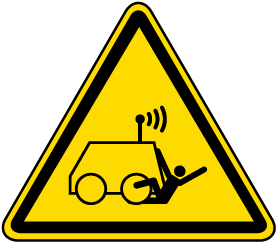 Run Over by Remote Operator Controlled Machine Warning Label