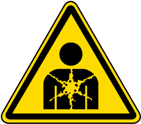 CRUSH HAZARD WARNING label Industrial Safety Decal Sticker caution PINCH POINT 