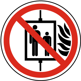 Do Not Use Lift in the Event of Fire Label