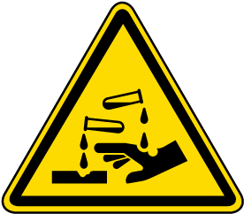 Warning Corrosive substance Label