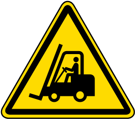 Warning Forklift Trucks and Other Industrial Vehicles Label