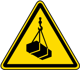 Warning Overhead Load Label