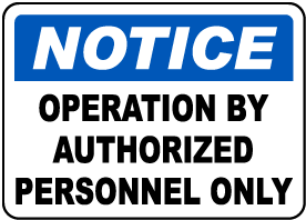 Operation By Authorized Label