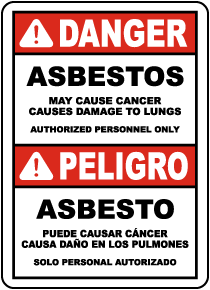 Bilingual OSHA Compliant Asbestos Sign