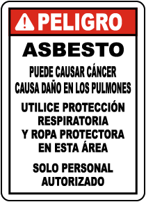 Spanish OSHA Compliant Asbestos Sign