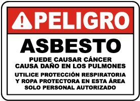 Spanish OSHA Compliant Asbestos Sign