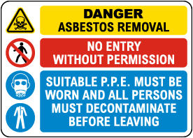 Danger Asbestos Removal PPE Sign