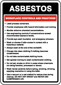 Asbestos Workplace Controls Sign