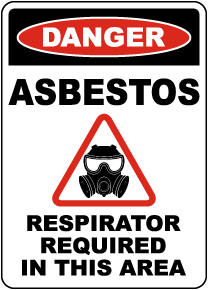 Danger Asbestos Respirator Required Sign