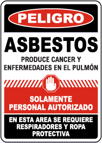 Spanish Asbestos Produces Cancer Sign