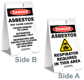 Asbestos Repirator Required Floor Sign