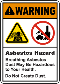 Warning Asbestos Hazard Sign