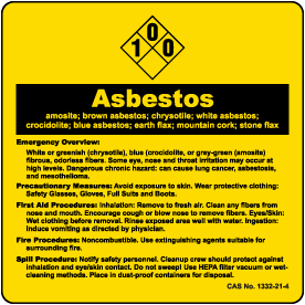 Asbestos Precautions Label