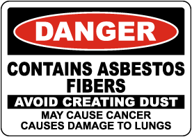 Danger Contains Asbestos Fibers Label