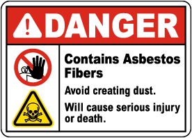 Danger Contains Asbestos Fibers Sign