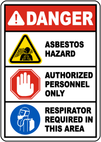 Danger Asbestos Authorized Personnel Sign